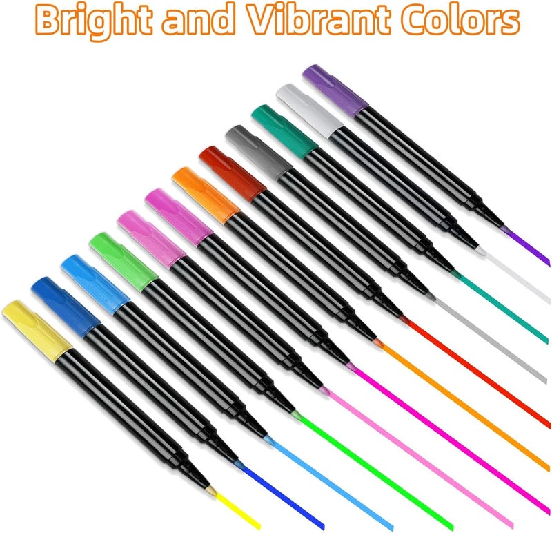 Timisigns 12-Color Neon Paint Markers for LED Note Board with Colors, Fluorescent Ink Design, Erasable Markers for LED Writing Boards, Best Gift for Kids - Image 4